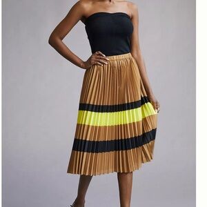 Maeve for Anthropologie pleated striped midi skirt. Size XS